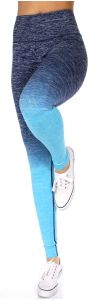 SERENITA E38A Workout yoga long leggings ombre print Navy/Blue