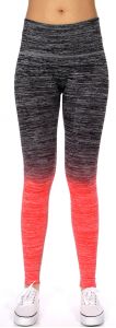 SERENITA E36A Workout yoga long leggings ombre print Black/Coral