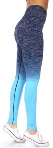 SERENITA E38A Workout yoga long leggings ombre print Navy/Blue