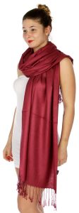 serenita D45 Silky Solid Wedding Pashmina 06 Wine