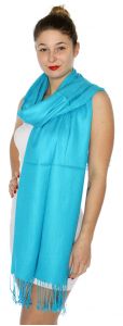 serenita D45 Silky Solid Wedding Pashmina 34 Turquoise