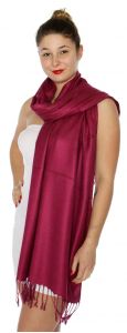 serenita D45 Silky Solid Wedding Pashmina 46 Cabernet