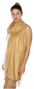 serenita D45 Silky Solid Wedding Pashmina 50 Camel