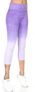 Wholesale A25 Active heathered ombre capri leggings Purple