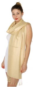 serenita D45 Silky Solid Wedding Pashmina 29 Beige