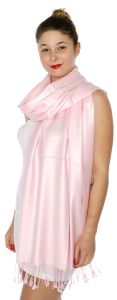 serenita D45 Silky Solid Wedding Pashmina 32 L Pink