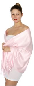 serenita D45 Silky Solid Wedding Pashmina 32 L Pink