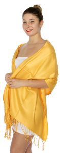 serenita D45 Silky Solid Wedding Pashmina 41 Marigold