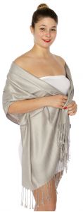 serenita D63 Silky Solid Wedding Pashmina 67 Grey