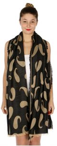 serenita D34 Reversible baby paisley pashmina BK/BG