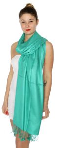 serenita D45 Silky Solid Wedding Pashmina 48 Jade Green