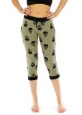 N03 Skull cotton blend capri pants Khaki