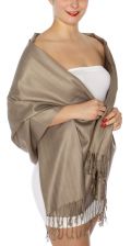 serenita D45 Silky Solid Wedding Pashmina 43 Mocha