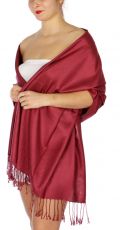 serenita D45 Silky Solid Wedding Pashmina 06 Wine