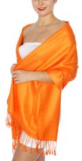 serenita D45 Silky Solid Wedding Pashmina 39 Orange