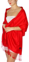 serenita D45 Silky Solid Wedding Pashmina 04 Red