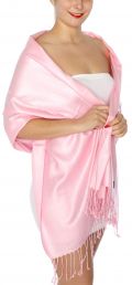 serenita D45 Silky Solid Wedding Pashmina 31 Pink