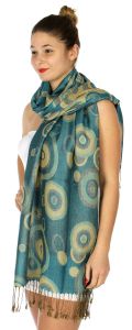 serenita D26 Pashmina Multi Circle Aqua fashionunic