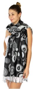 serenita D26 Pashmina Multi Circle W Black fashionunic
