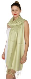 serenita D45 Silky Solid Wedding Pashmina 14 M Green