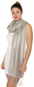 serenita D63 Silky Solid Wedding Pashmina 67 Grey
