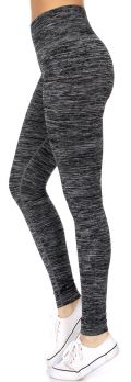 SERENITA E36A Workout yoga long leggings ombre print Black/Black