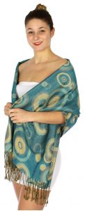 serenita D26 Pashmina Multi Circle Aqua fashionunic