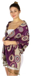 serenita D26 Pashmina Multi Circle Lite Purple