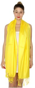 serenita D45 Silky Solid Wedding Pashmina 38 Yellow