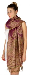 serenita D40 Big Paisley Pashmina 07 Dark Magenta