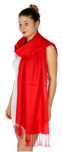 serenita D45 Silky Solid Wedding Pashmina 04 Red