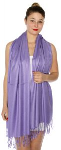 serenita D45 Silky Solid Wedding Pashmina 61 L Purple