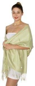 serenita D45 Silky Solid Wedding Pashmina 14 M Green