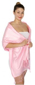 serenita D45 Silky Solid Wedding Pashmina 31 Pink