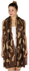 serenita D34 Reversible baby paisley pashmina D Brown