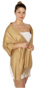 serenita D45 Silky Solid Wedding Pashmina 63 Sand