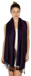 serenita D14 Symmetrical big paisley pashmina Purple