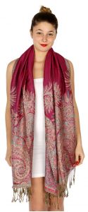 serenita D40 Big Paisley Pashmina 06 Pink Blue
