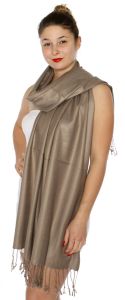 serenita D45 Silky Solid Wedding Pashmina 43 Mocha
