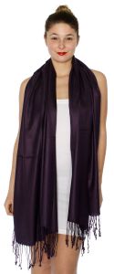 serenita D45 Silky Solid Wedding Pashmina 49 G Violet
