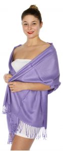 serenita D45 Silky Solid Wedding Pashmina 61 L Purple