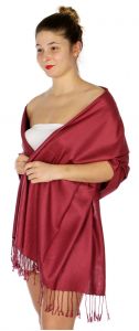 serenita D45 Silky Solid Wedding Pashmina 06 Wine
