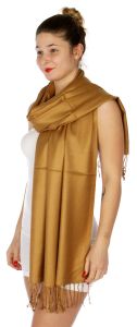 serenita D45 Silky Solid Wedding Pashmina 12 Bronze