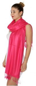 serenita D45 Silky Solid Wedding Pashmina 19 Fuchsia
