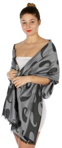 serenita D34 Reversible baby paisley pashmina Grey