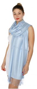 serenita D45 Silky Solid Wedding Pashmina 56 Caribbean