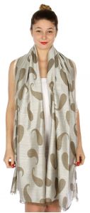 serenita D34 Reversible baby paisley pashmina WH/GY