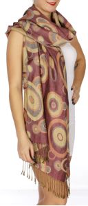 serenita D26 Pashmina Multi Circle Dust Pink