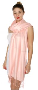 serenita D45 Silky Solid Wedding Pashmina 23 Peach