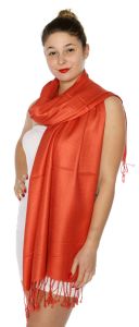 serenita D45 Silky Solid Wedding Pashmina 37 New Rust